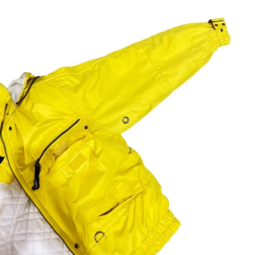 Vintage 1990’s Killy yellow oversized Ski Jacket removable collar zippered sz 6 - Picture 6 of 16
